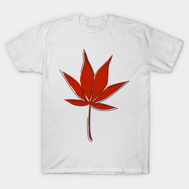 Japanese Maple Tree Leaf T-Shirt by InkyArt